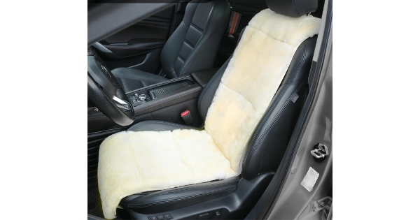 cozy car with sheepskin seat cover