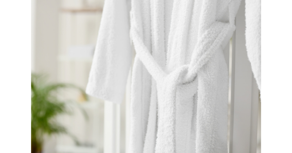 white fluffy robe